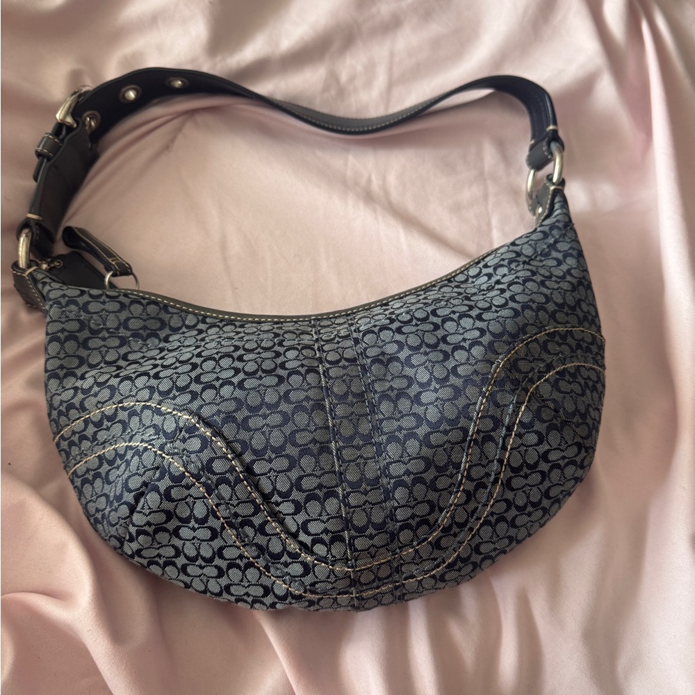 Coach Soho Hobo Signature Jacquard in Navy/Denim